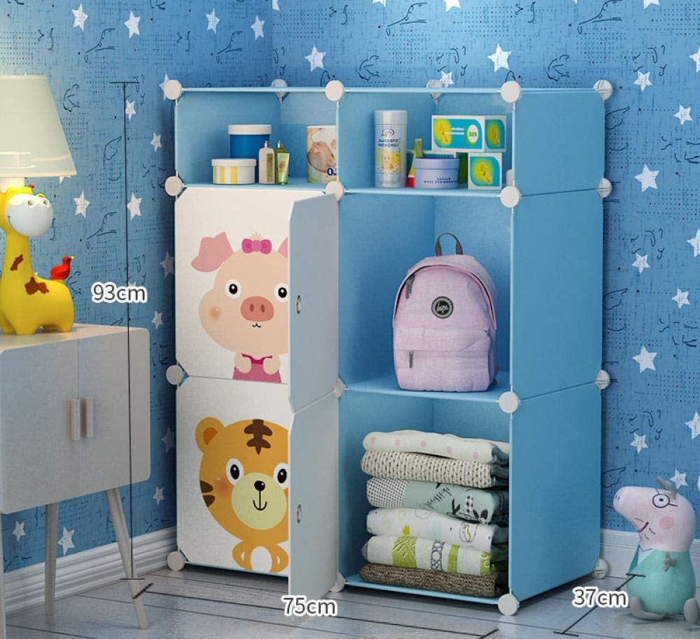 Armario simple económico para dormitorio moderno conjunto azul niños