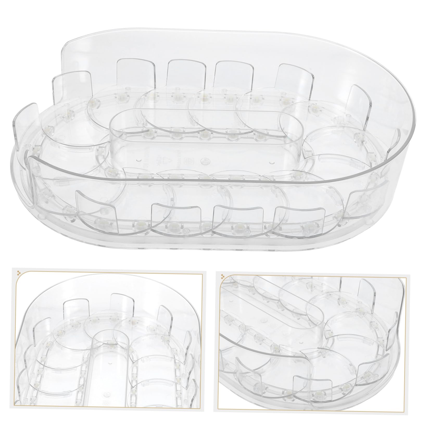 Bandeja Giratoria del Refrigerador de Plástico para Especias y Cosméticos | 360° de Giro, Uso en Cocina y Gabinete, Material Plástico Resistente y Fácil de Limpiar