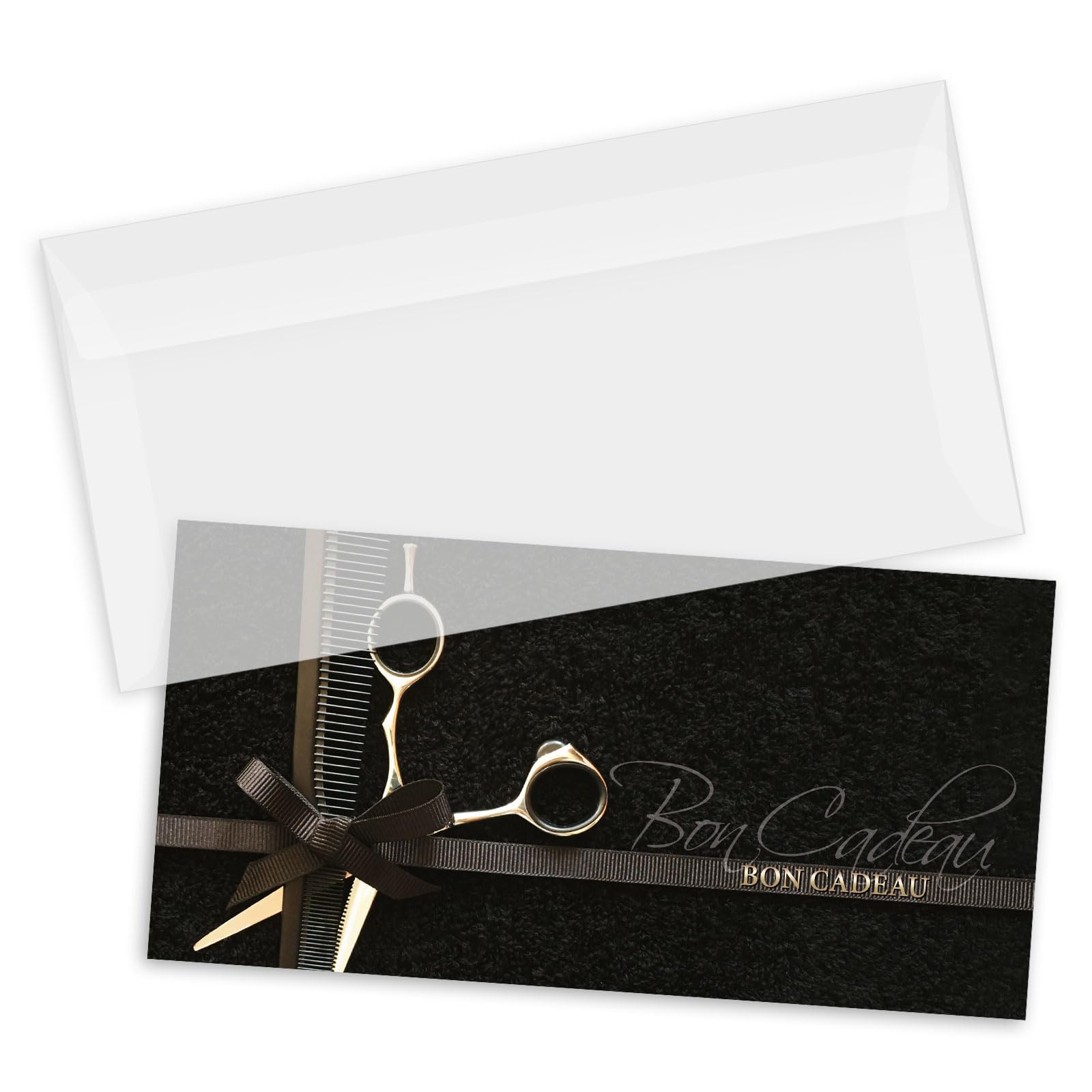 POS BON. 100 formulaires pour créer vos propres bons cadeaux + enveloppe, pour des salons de coiffure. K9292F-1-100-V2