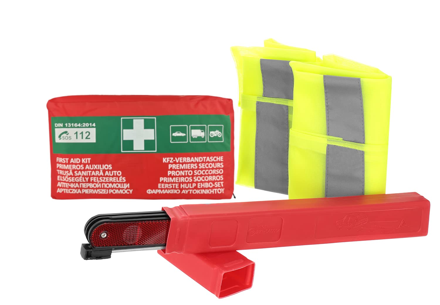 3in1 safety & first aid set car 2022 - kit d'urgence avec triangle d'avertissement gilet de dépannage kit de premiers secours - kit de dépannage de voiture et kit d'accessoires d'ac