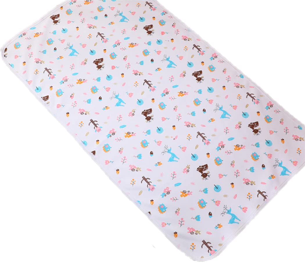 Monvecle Baby Infant Waterproof Cotton Changing Pads Washable Resuable Diapers Liners Mats, Pink 42" x 28"-image-44