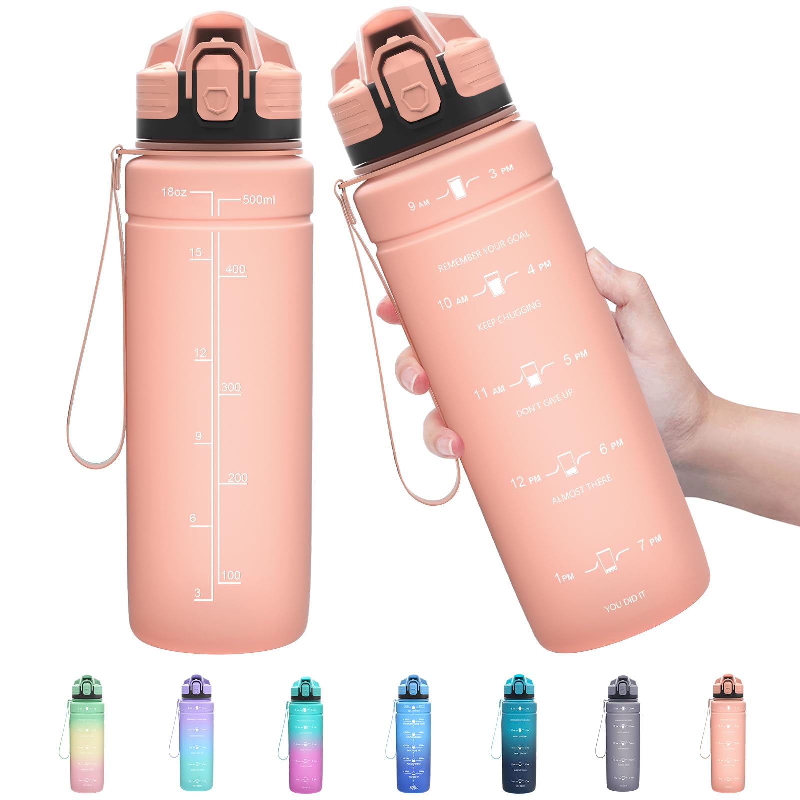 ZOUNICH Botella Agua Deporte, Botella Agua Niños sin BPA Reutilizable Plástico Tritan - 500 ml / 700 ml / 1 l, Cantimploras para Te con Filtro, para Infantil, Gimnasio, Bicicleta — view 26