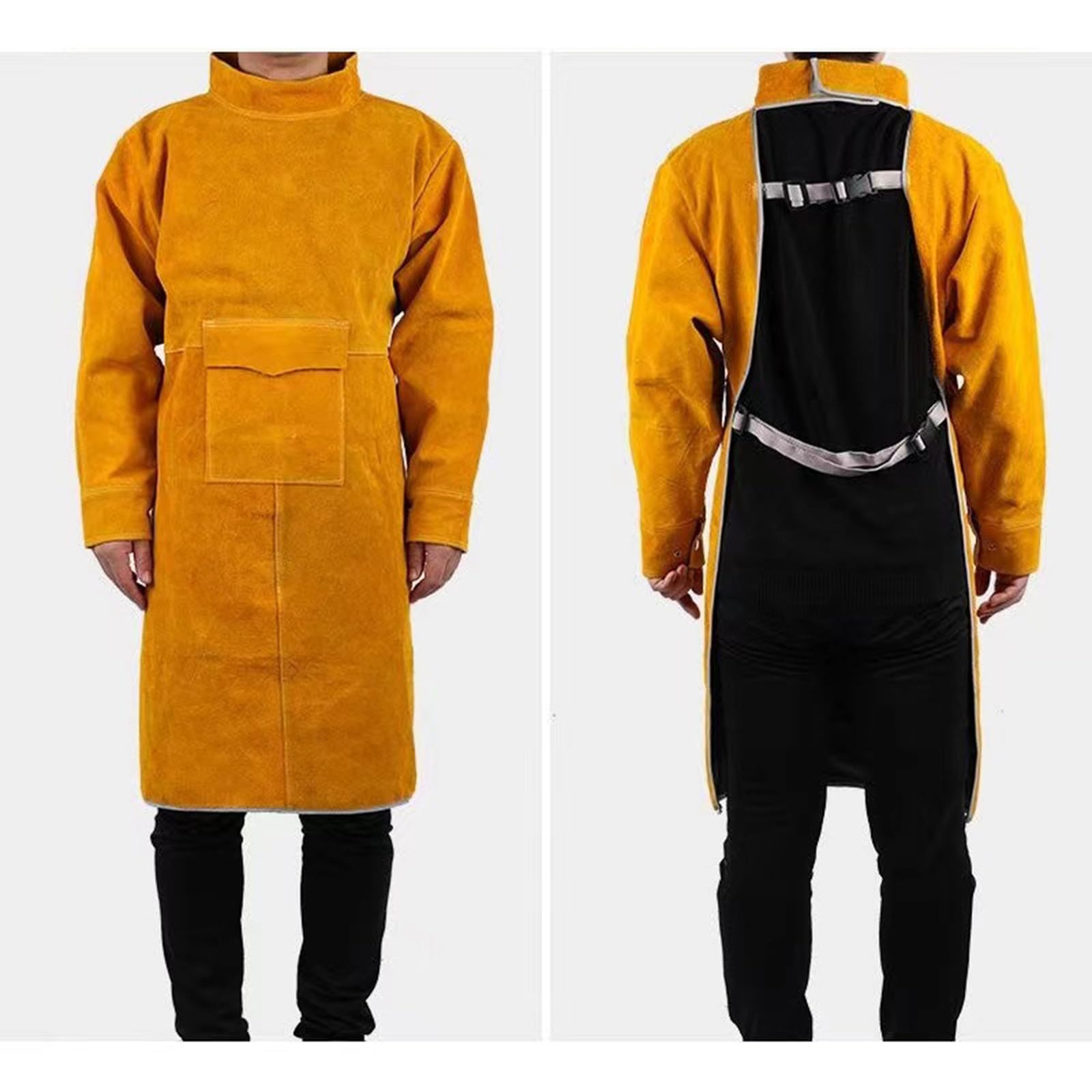 Duty Tablier de soudeur en cuir, ignifuge, résistant aux éclaboussures, vêtements de protection isolés thermiquement pour homme et femme. Utilisez un tablier en cuir