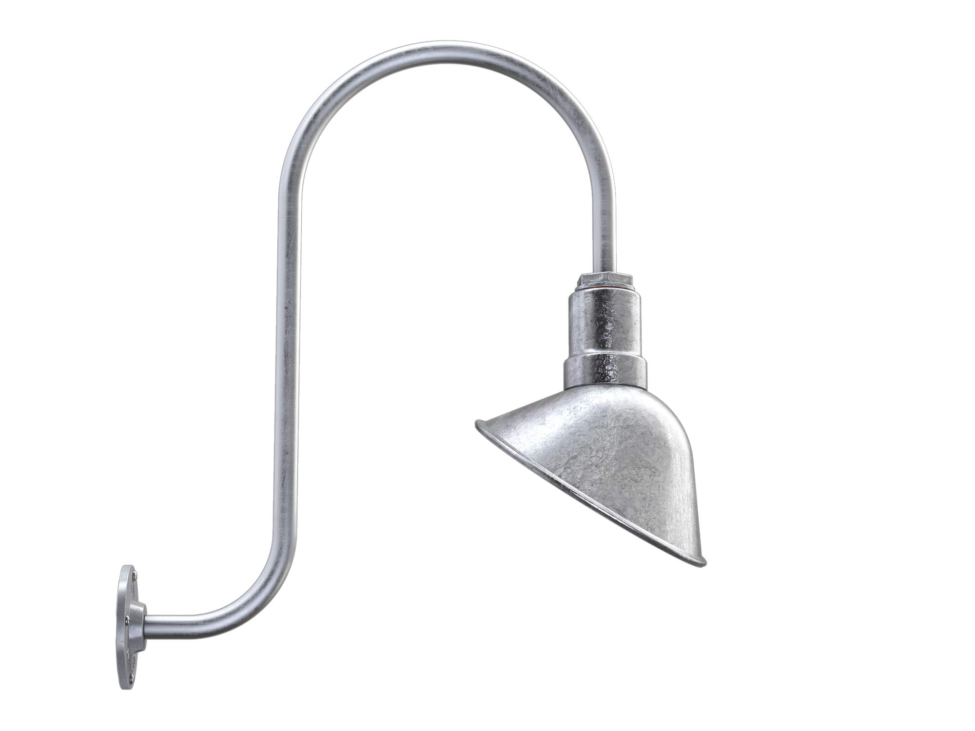 Steel Lighting Co. Venice Store Sign Light | for Outdoor Restaurant Accent Wall | 9 inch Dome | Upslope Gooseneck | Made in America | Galvanized