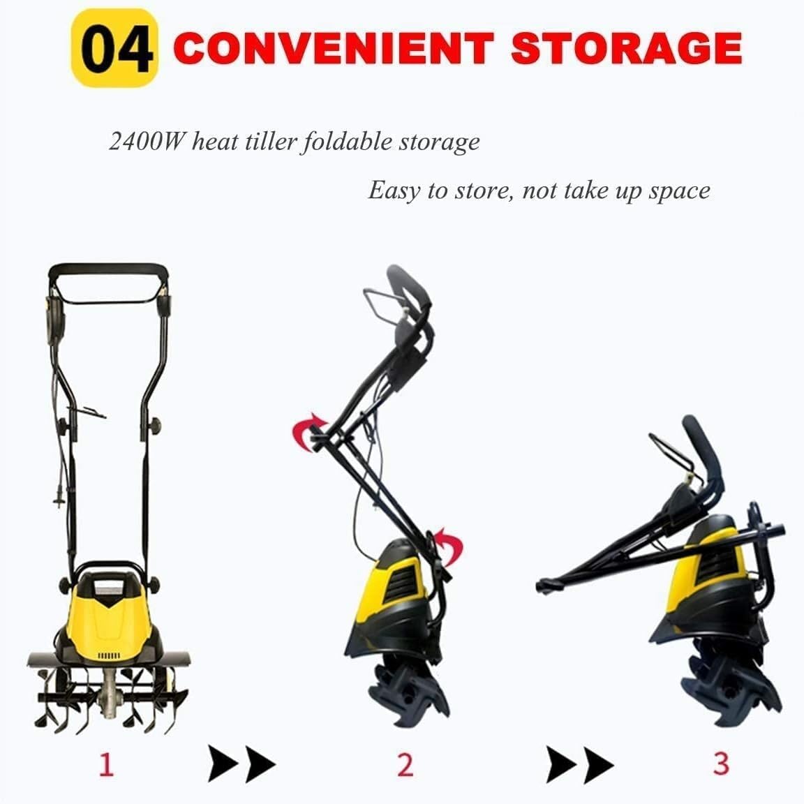Coltivatore Rotavator Rotavator, 6 Lame, Profondità Di Lavorazione 22 Cm, Larghezza Aratro 45 Cm, Zappa Rotativa Pieghevole, Per Prato, Orto Per La Posa Del Manto Erboso O Per La Preparazione Di Aree