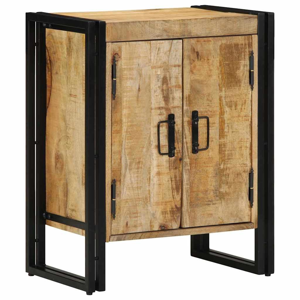 Cabinet à chaussures en bois de manguier avec 3 étagères modulables