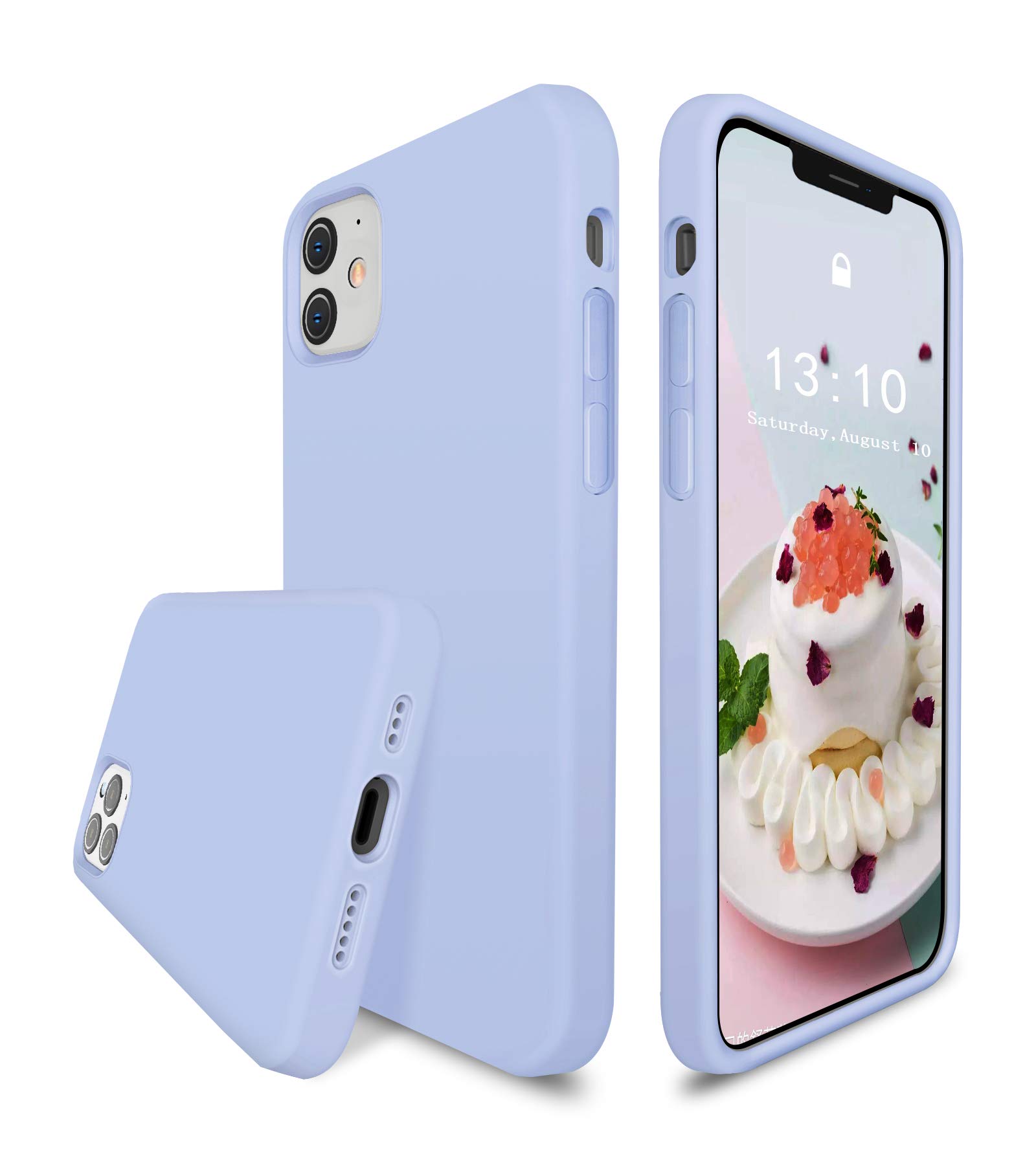 K TOMOTO Compatible with iPhone 12 Case/iPhone 12 Pro Phone Case 6.1 Inch (2020), [Silky and Soft Touch Series] Premium Liquid Silicone Gel Rubber Full-Body Protective Cover, Light Purple