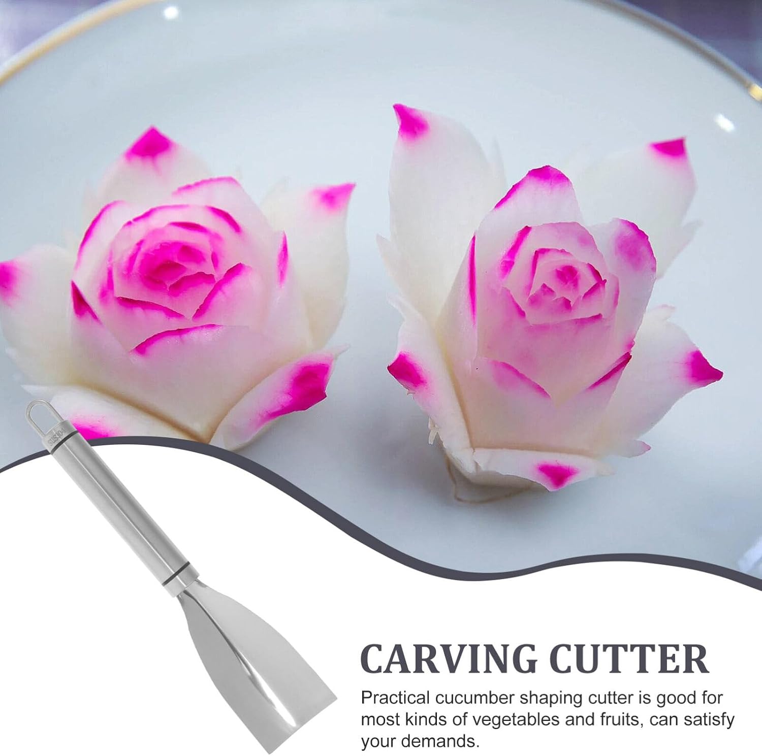 Uonlytech Stainless Steel Carving Tool for Kitchen Vegetable Shaping Cutter