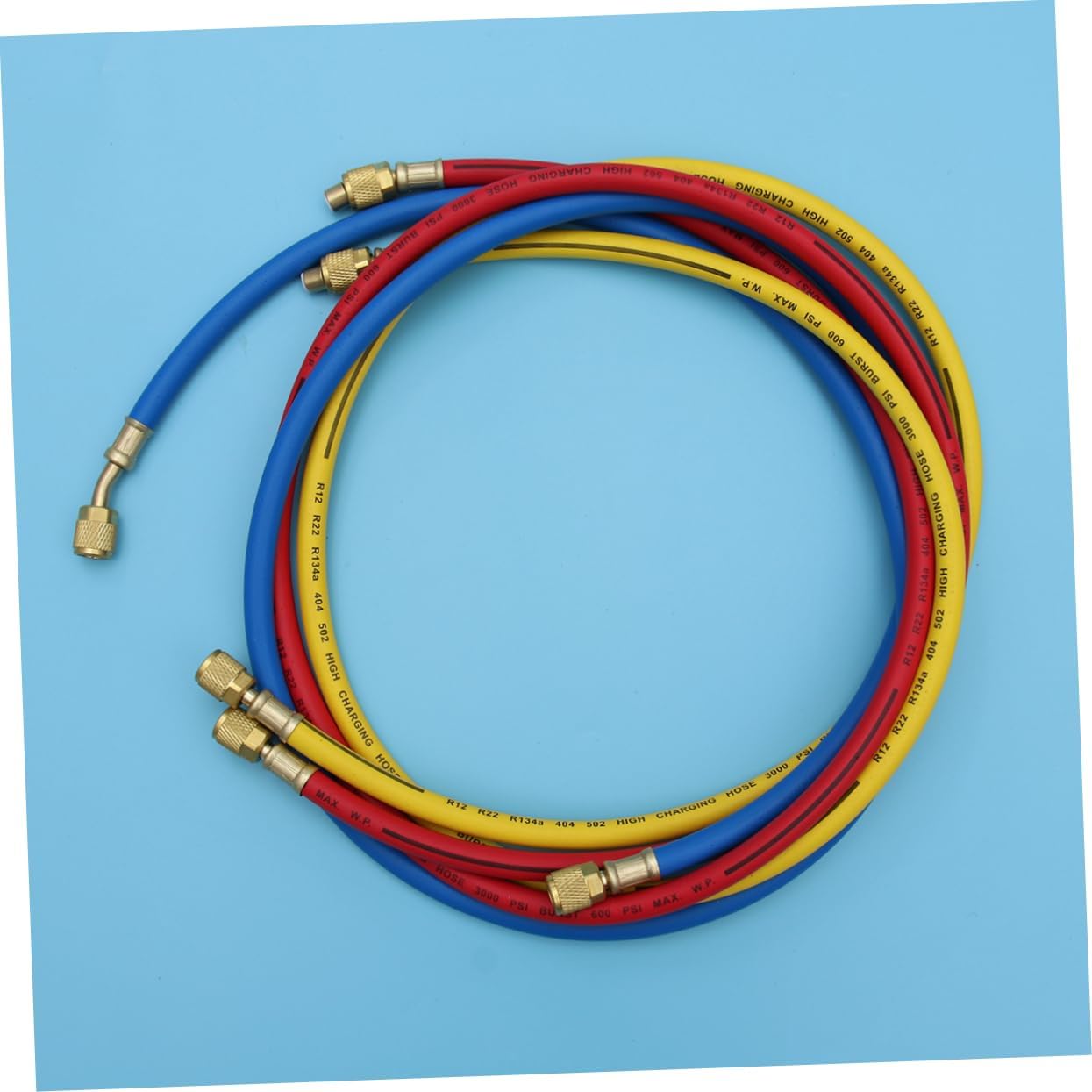 SAE HVAC Charging Hoses Psi with Adapters for Durable and Versatile for Standard Manifolds for HVAC Professionals