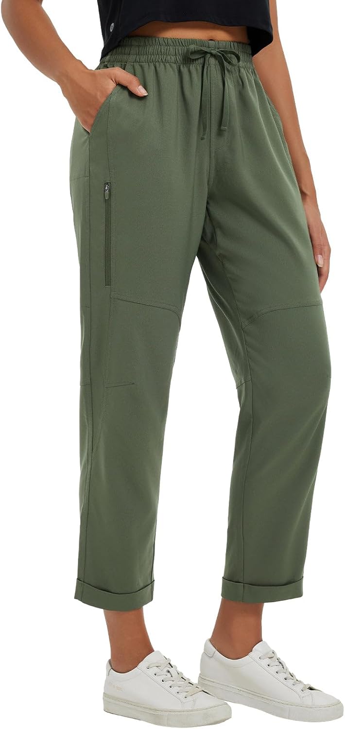 BALEAF Women's Hiking Pants Ripstop Water Resistant Lightweight Golf Pants Quick Dry Zip Pockets Work Travel Clothes