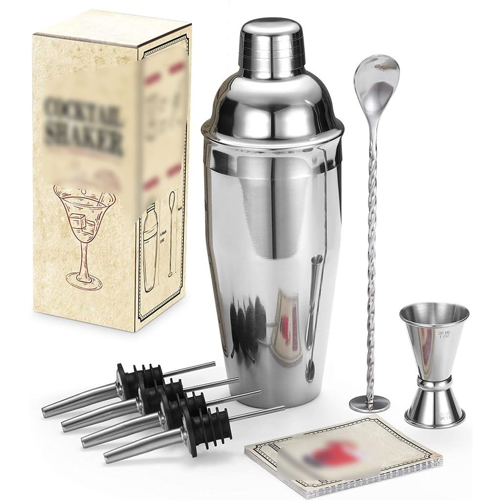 Shaker à cocktail anti fuite 8 pièces en acier inoxydable pour réussir tous vos mélanges