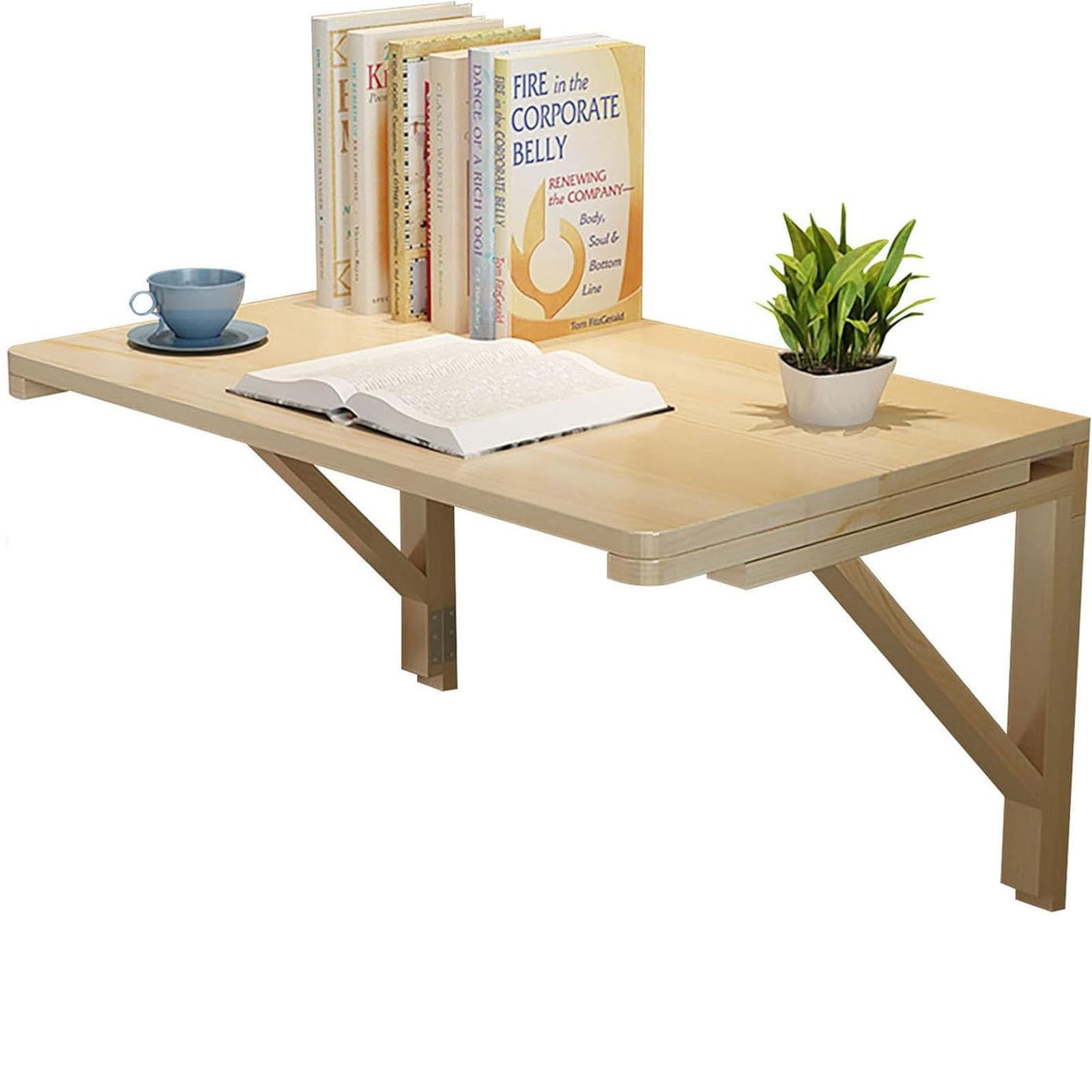 Table murale rabattable en bois moderne pour gagner de la place dans un bureau ou une cuisine