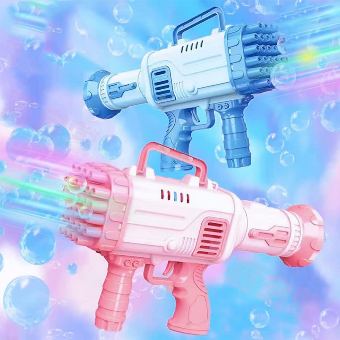 Niku 32 Hole Large Electric Gatling Bubble Maker Gun Machine with LED Lights and Soap Solution for Kids, Boys, Girls and Night Parties Indoor and Outdoor Toys (Multicolor, 3+ Years) (B0CD5VNS5C) Amazon Price History, Amazon Price Tracker