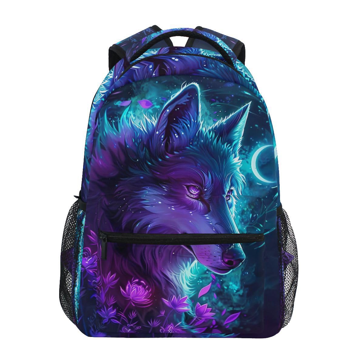 Neon Wolf Lightweight Printed Bookbags School Backpacks for Teens Boys and Girls