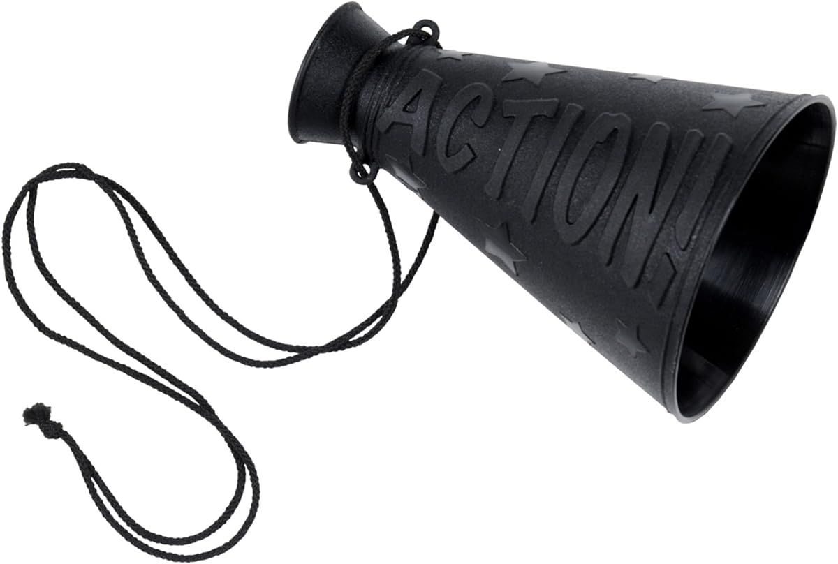 Beistle Action Cut Megaphone Awards Night Decorations, Costume Accessory, Party Prop, 6", Black