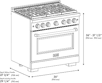 ZLINE 36 in. 5.2 cu. ft. Paramount Gas Range with 6 Burner DuoProTM Cooktop and Convection Gas Oven in Satin Stainless Steel with White Matte Door (PSGRS-WM-36)
