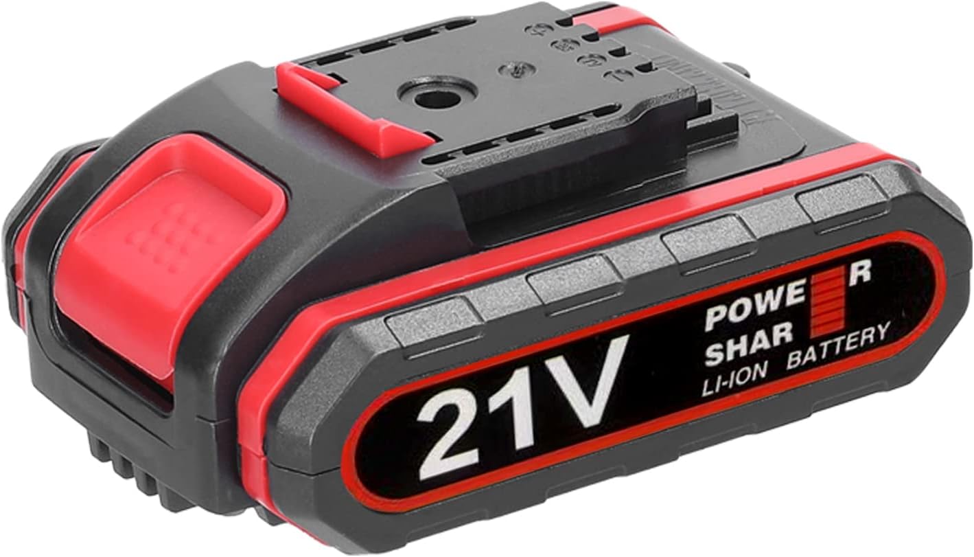 SEAFRONT 21V Replacement Battery and Adapter Set for Cordless Power Tools Mini Chainsaw 1300mAh Lithium Battery with Multiple Protections Handheld Portable Electric Tool Accessory