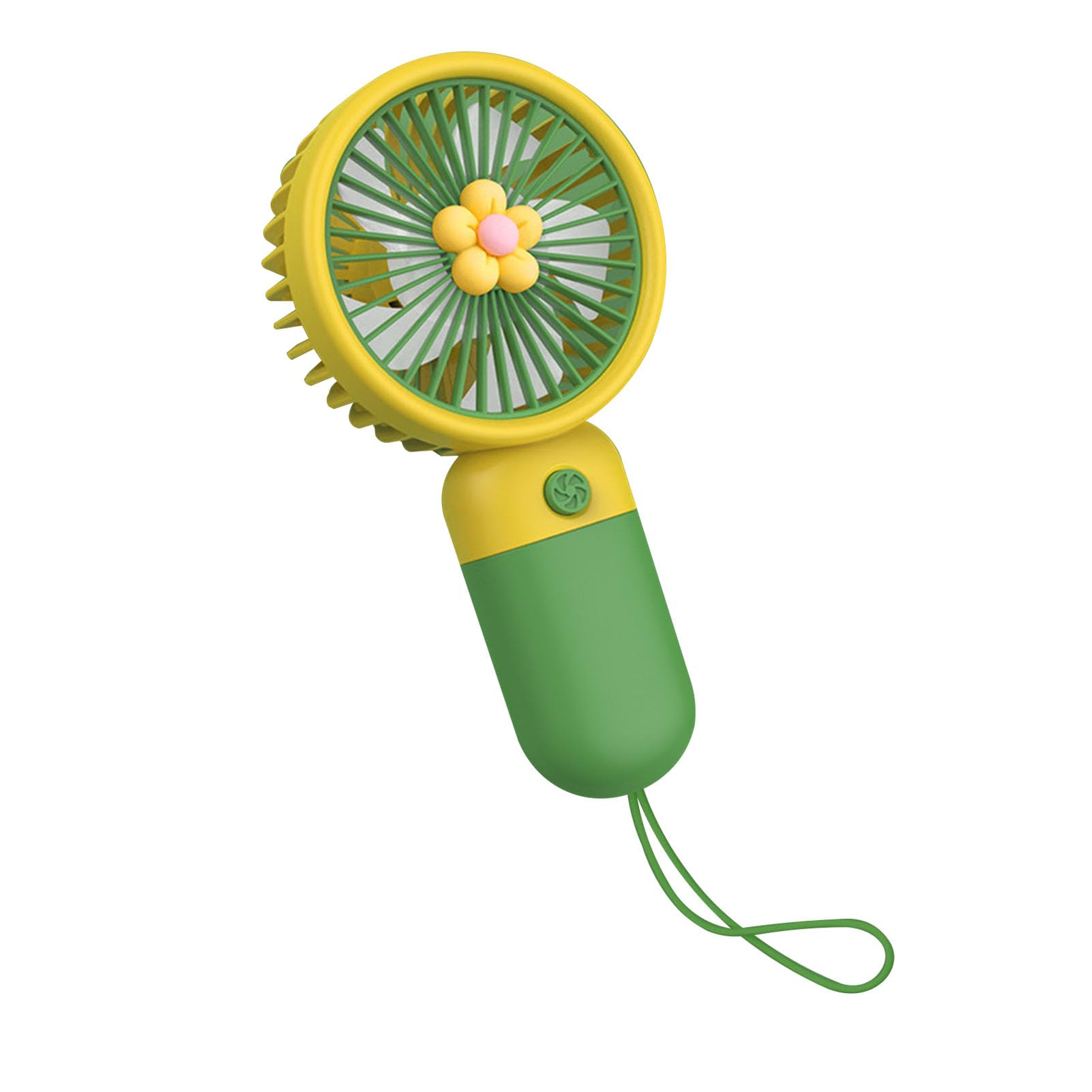 YWBL-WH Cute Design Personal Small Fan Lightweight USB Powerful Handheld Fan Rechargeable for Travel Indoor Outdoor Flower (Dark Green)