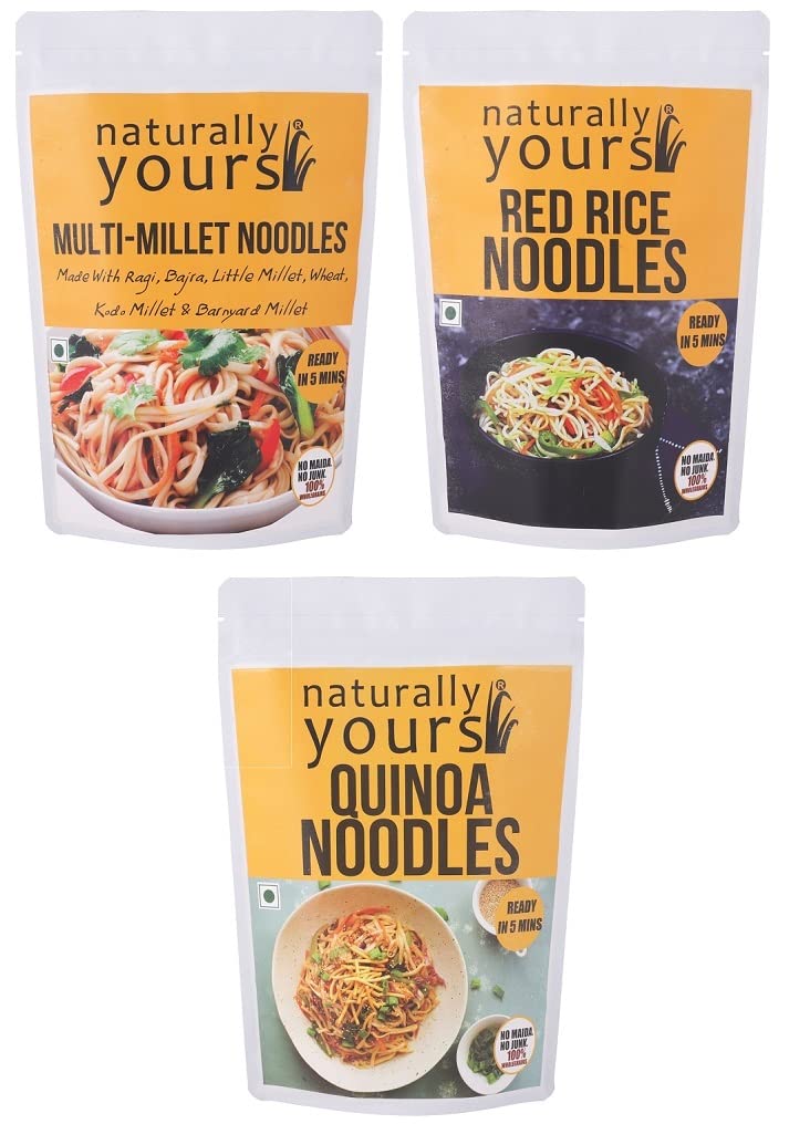 Sponsored Ad - Noodles Combo – Multi Millet, Red Rice & Quinoa | No Maida, No Onion No Garlic, 100% Jain Friendly | Vegan, Non-Fried, High Protein & Fiber | 180g Each, Pack of 3