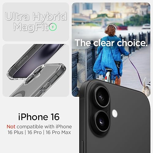 Vista 509 de Spigen Funda para iPhone 15 Pro, ultra híbrida MagFit [antiamarilleo] [compatible con Magsafe] - Fibra de carbono