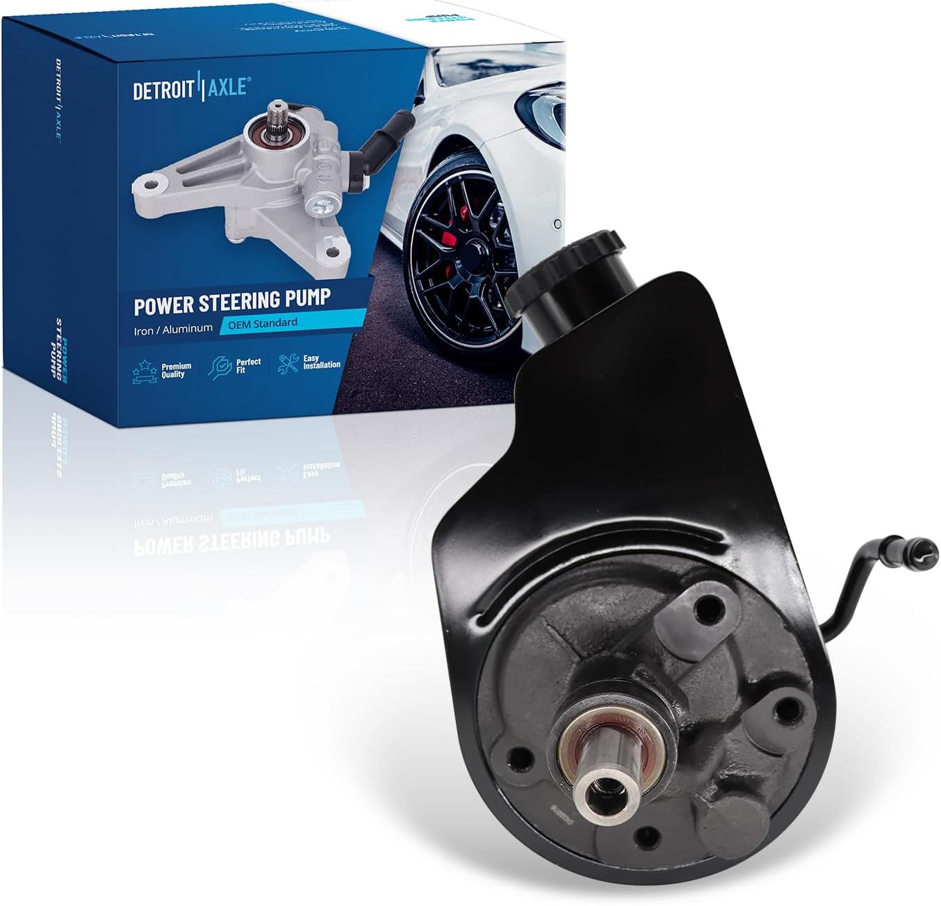 Detroit Axle - Power Steering Pump for GMC Sierra 1500 Tahoe 2003 2007 2009 2009 2010 2011 2012 2013 Power Steering Pump with Reservoir Replacement 20-8740