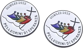 2 Pack Catholic 2025 Jubilee Theme Religious Brooches, Religious Gifts for Woman