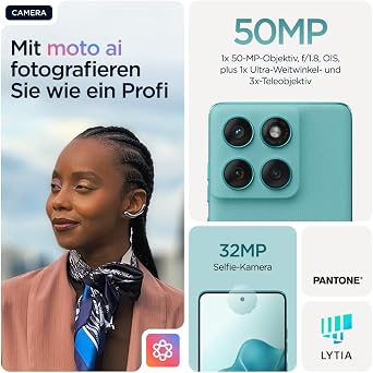 Motorola Edge 60 Fusion Smartphone Pantone Amazonite + Motorola 125W Duo TurboPower Charger