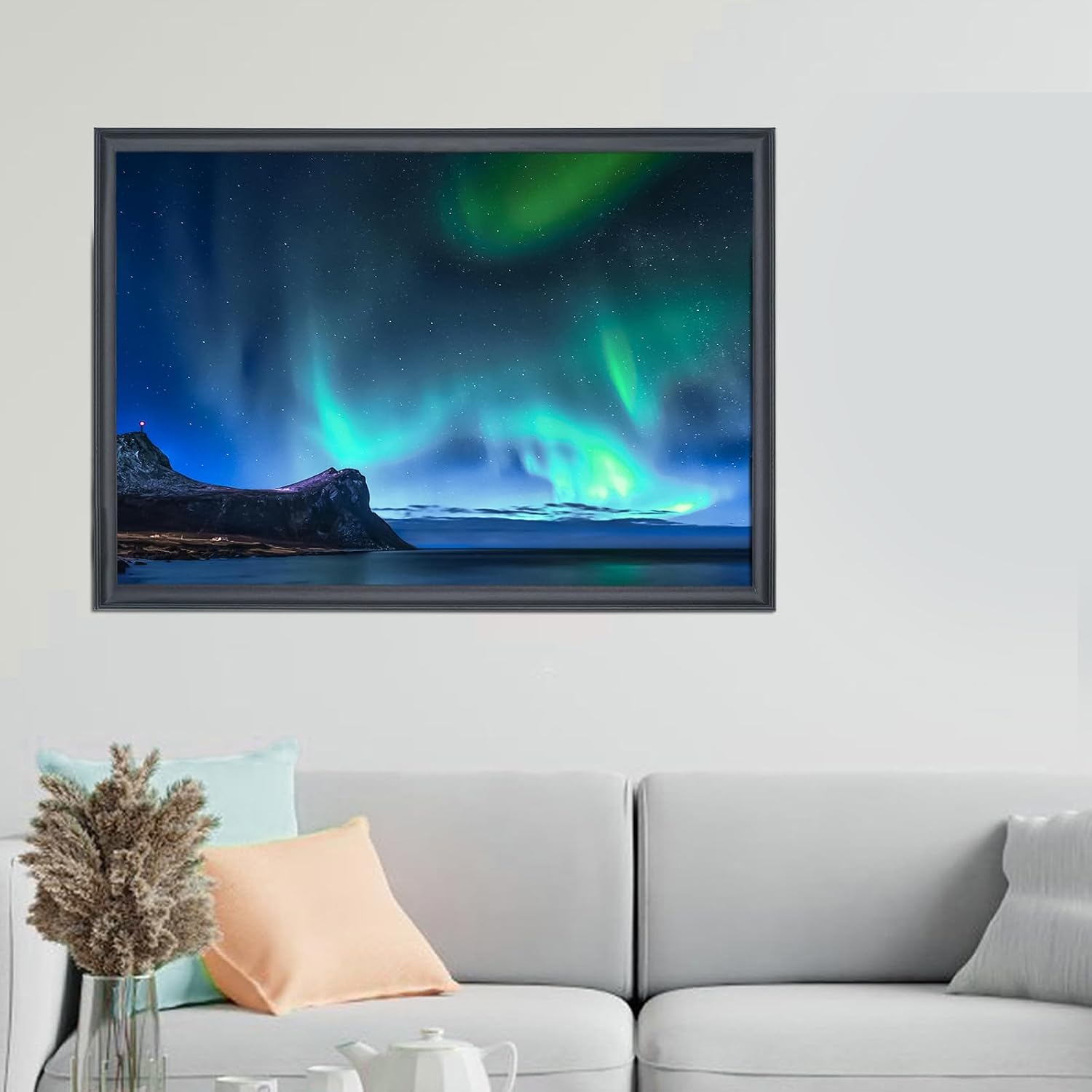 23x36 inch Picture Frame Solid Wood Black,Suitable for Panoramic Photo Frame, Posters,Painting,Group Photo,Puzzle (A23B2336)