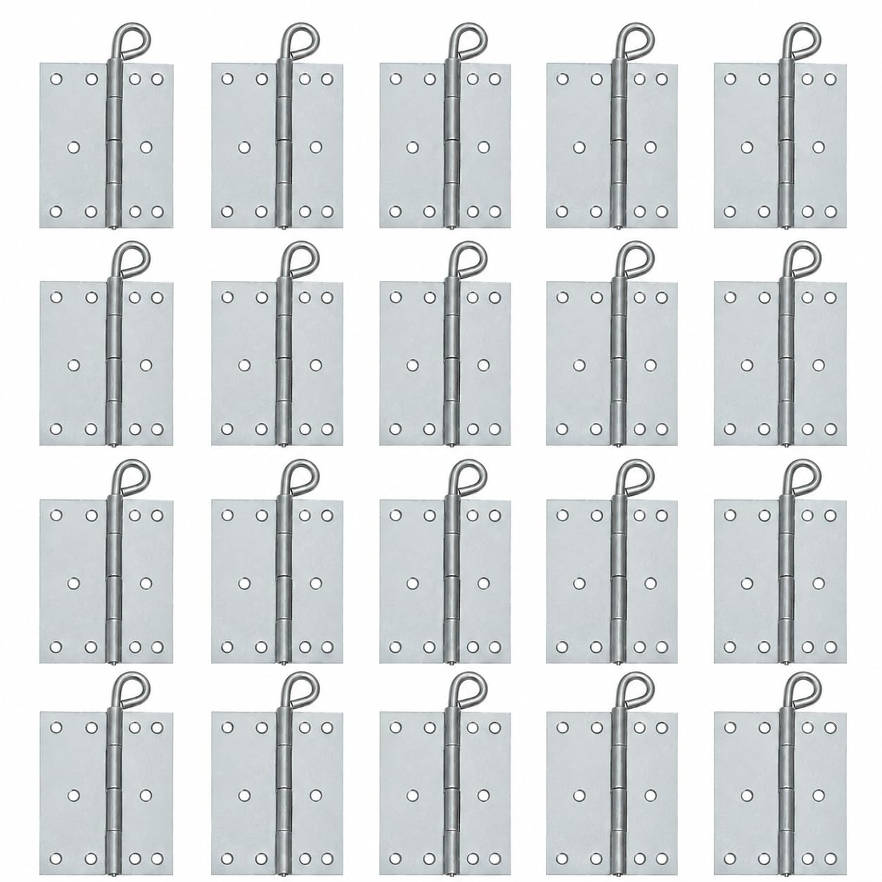 Kulissenscharniere Scharniere Türscharniere 100 x 100 x2 lose Stift Silber Verz (20, 100x100 Weiss)