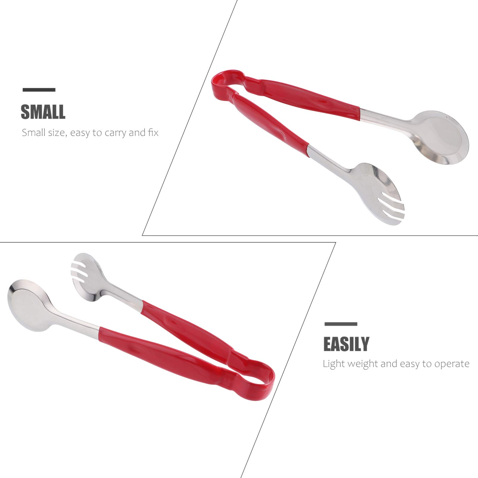 2 piezas de resistencia for pinzas domésticas Ensaladas rojas inoxidables Aparatos multifunción Pan y fiesta Pinzas for freír Cocina Filete Comida Pasta Metal Acero Calor Ensalada Barbacoa Buffet (Col