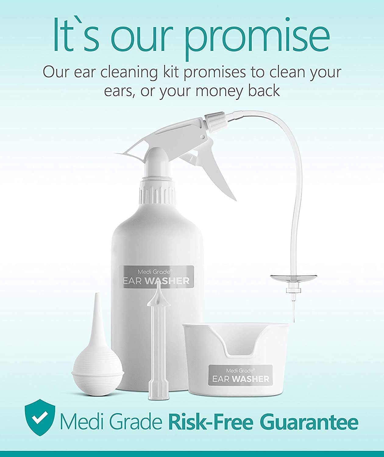 Medi Grade Ear Wax Removal Kit, 500ml Bottle Ear Cleaner Ear Wax