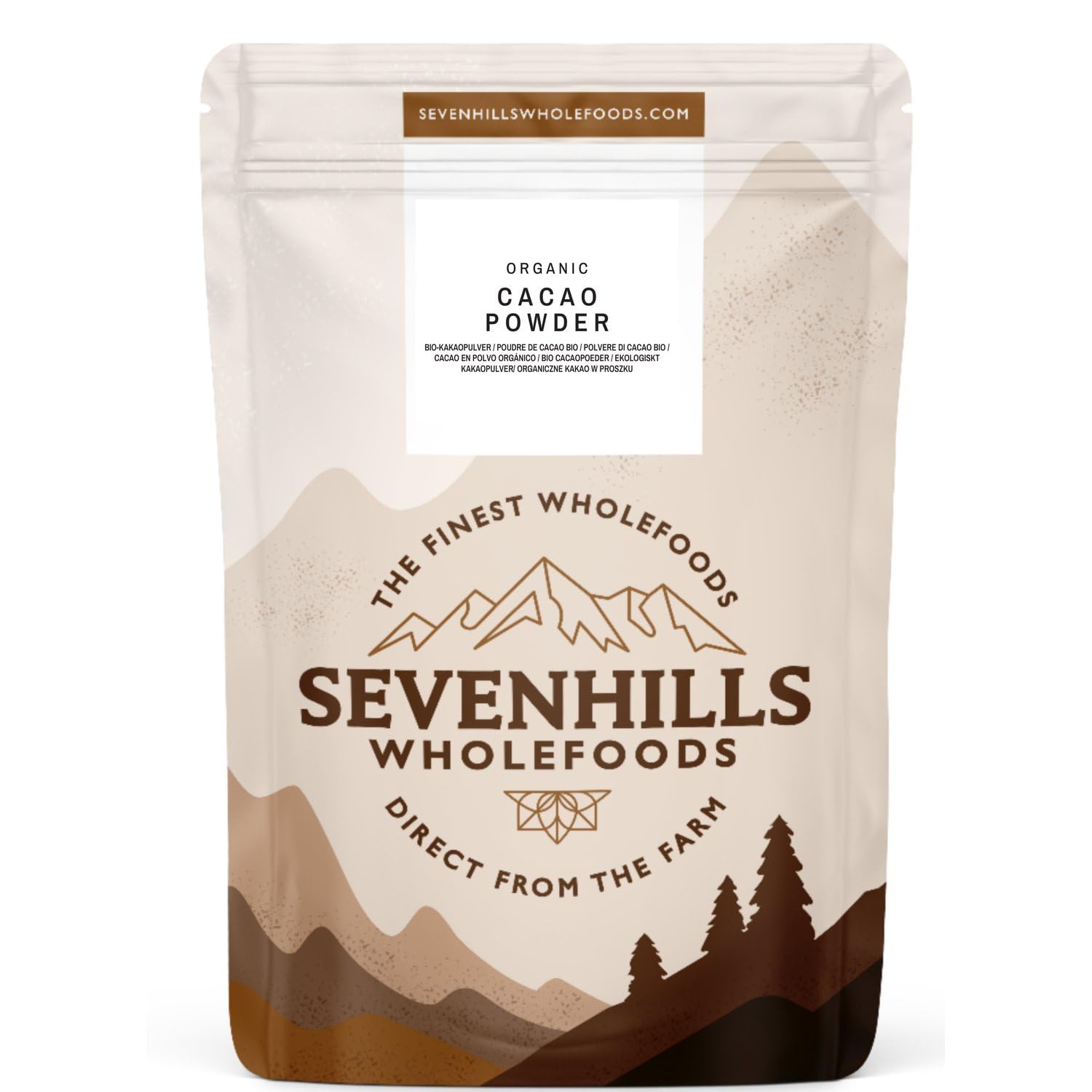 Sevenhills Wholefoods Organic Cacao/Cocoa Powder 1.8kg | Natural Source of Potassium & Manganese | Pure & Vegan for Hot Chocolate, Smoothies & Baking | Unsweetened & Non-Alkalised | GMO Free