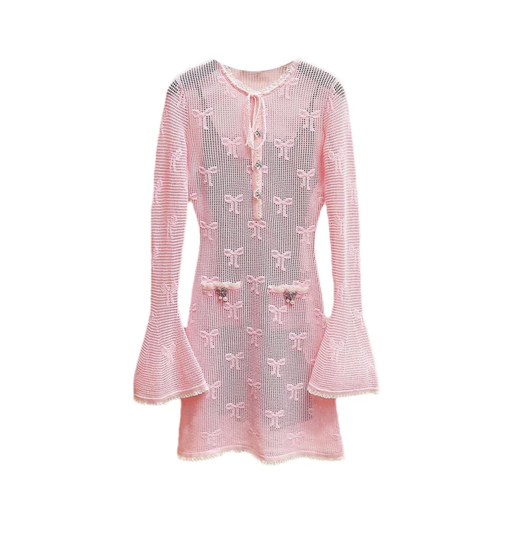 Robe minceur doux style décontracté avec détails de lacets - 8