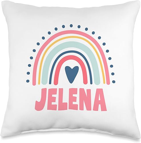 Idea Regalo Personalizzata con Nome Gifts Idea Jelena Name Custom Woman Myth Legend Pink Birthday Party Throw Pillow, 16x16, Multicolor