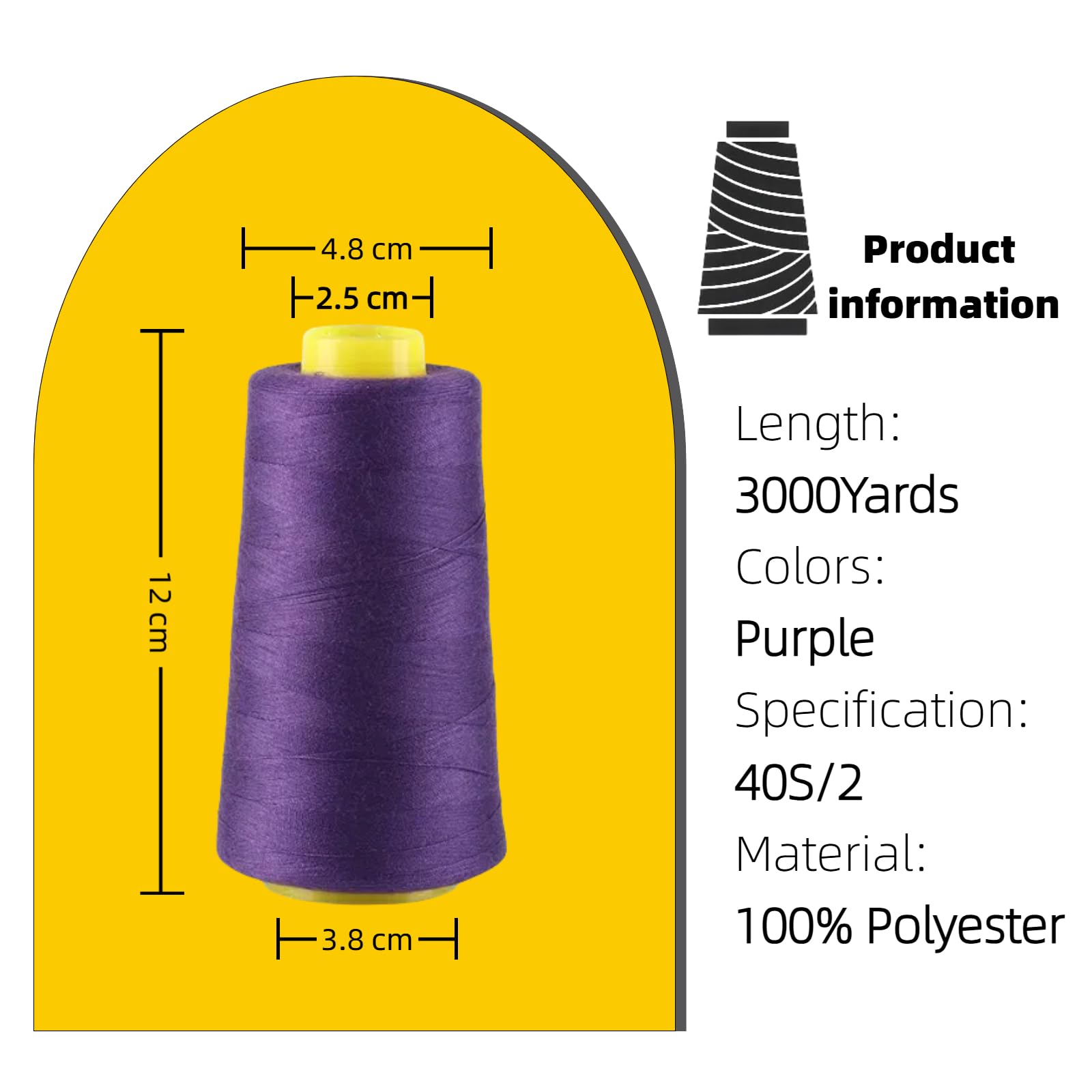 3000Yards Pueple Thread for Sewing Polyester Sewing Thread for All Purpose Sewing Machine Hand Sewing Overlocker Embroidery Threads - Image 2
