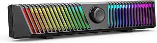 Computer Speakers, Smalody USB Powered HiFi Stereo PC Speaker, Dynamic LED Gaming Computer Sound bar with Microphone, Bluetooth and USB Aux-in Connection Speakers for Desktop,Monitor,Gaming,Laptop