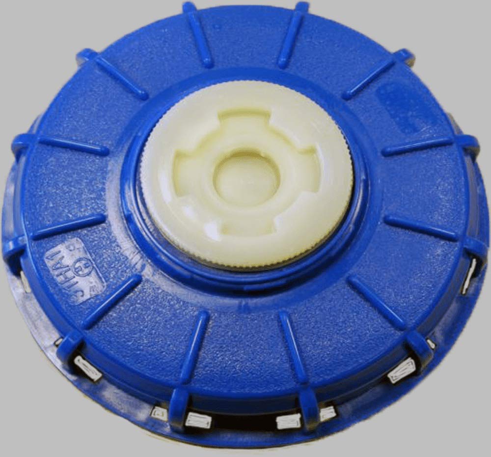 6 Inch HDPE Fill Cap with 63mm Center Buttress Plug and ¾” Center Knockout | for IBC Tote Tanks | Blue Color for Schutz, Mauser ®, Greif ® IBC Totes and MPNA and IBCNA Threaded Bottles