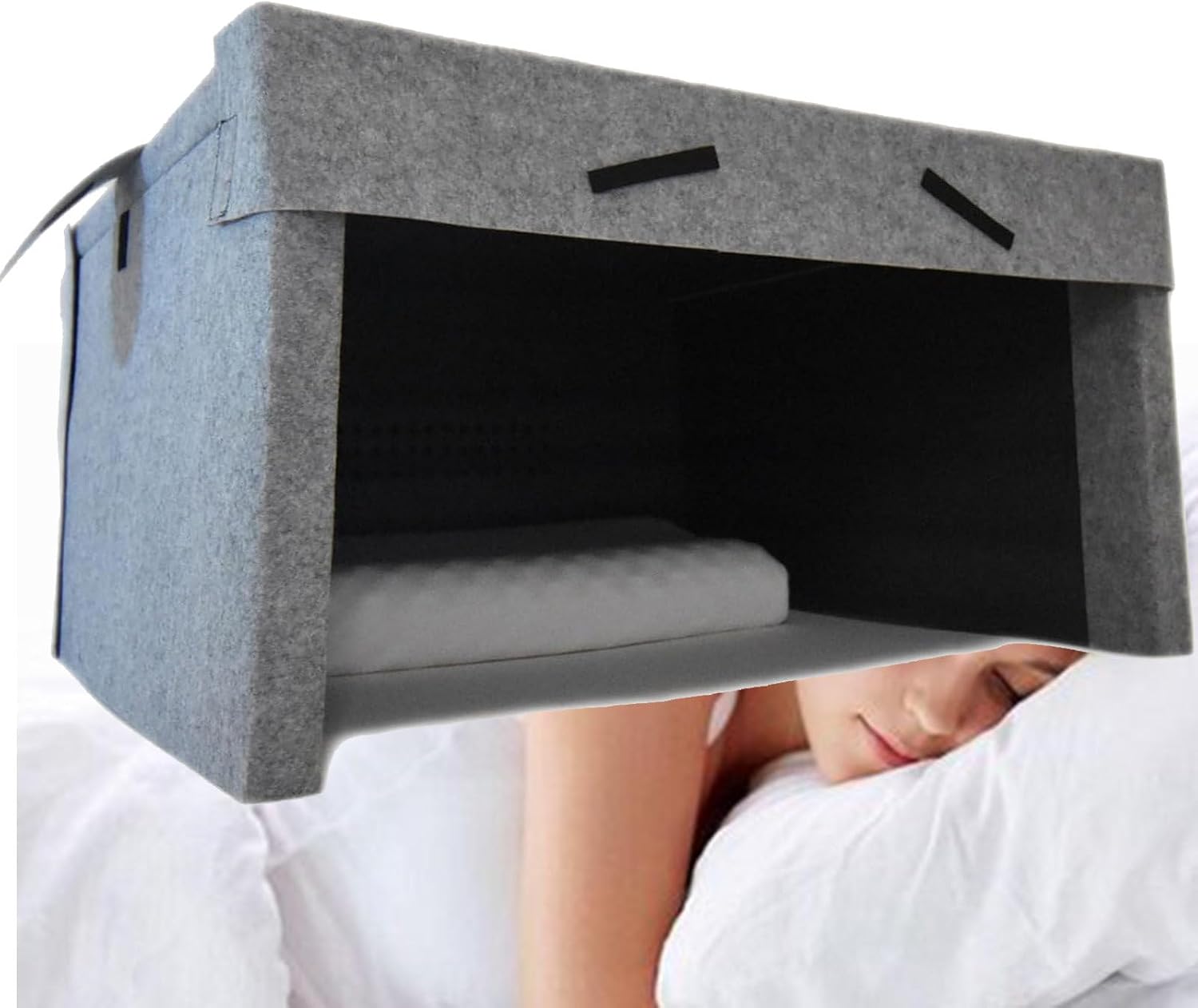 Sleep Soundproof Cabin,Ventilation Holes On Back,Foldable Privacy Space,Light-Blocking Sleep Den Bed Tent