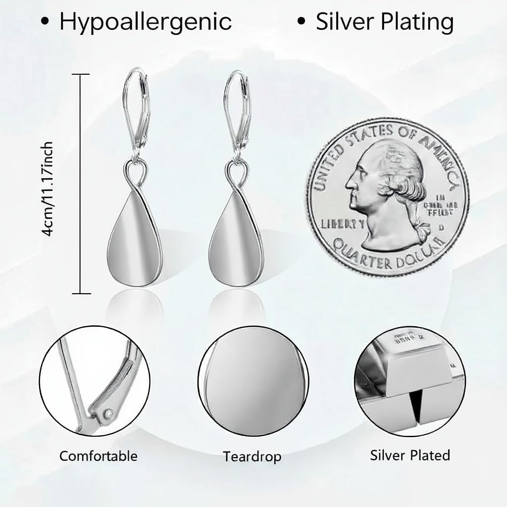 14K Gold Plated Infinity Teardrop Leverback Earrings for Women, Lightweight Minimalist Drop Dangle Earrings Hypoallergenic Statement Earrings Jewelry Gift - Image 4