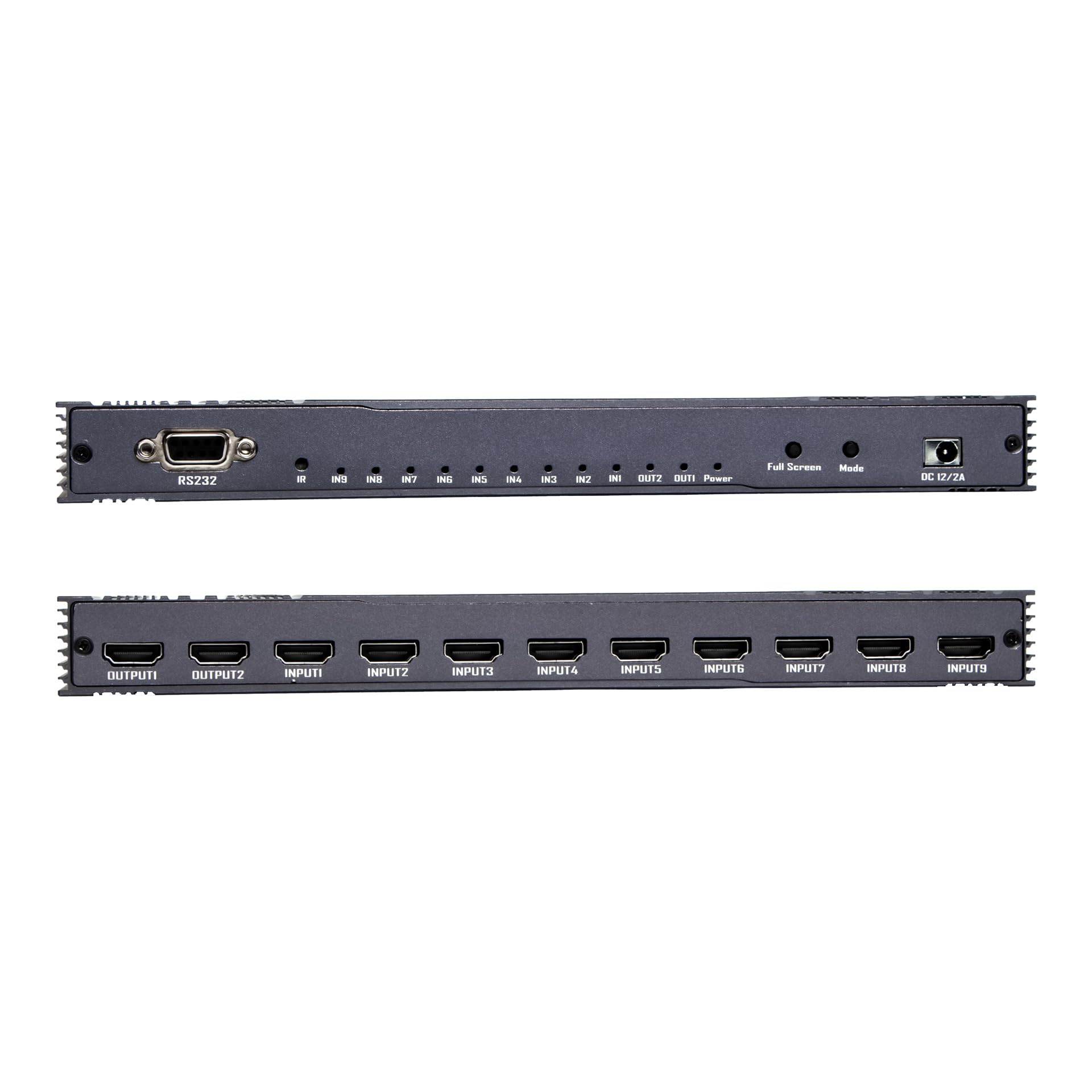 Interruttore multiviewer HDMI 9x2, multiviewer compatibile senza interruzioni, multiviewer in tempo reale 4K30Hz HDMI a 9 schermi, splitter schermo, adattatore di commutazione 9 ingressi 2 uscite