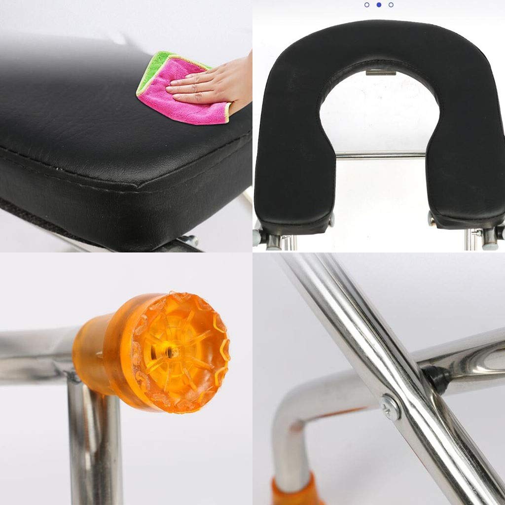 Toilleten Sitz, Ergonomie Bad Dusche Falten Stuhl Haushalt Tragbar Mobiles WC Toilettenhocker Zum Alter Mann Schwangere Frau (Farbe : Leather Surface, Größe : Height 39cm)