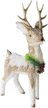 Christmas Reindeer Figurine Decor, Holiday Deer Tabletop Holiday Figurine, Christmas Reindeer Decor Christmas Decorative Deer Handmade Holiday Decor Indoor Home B