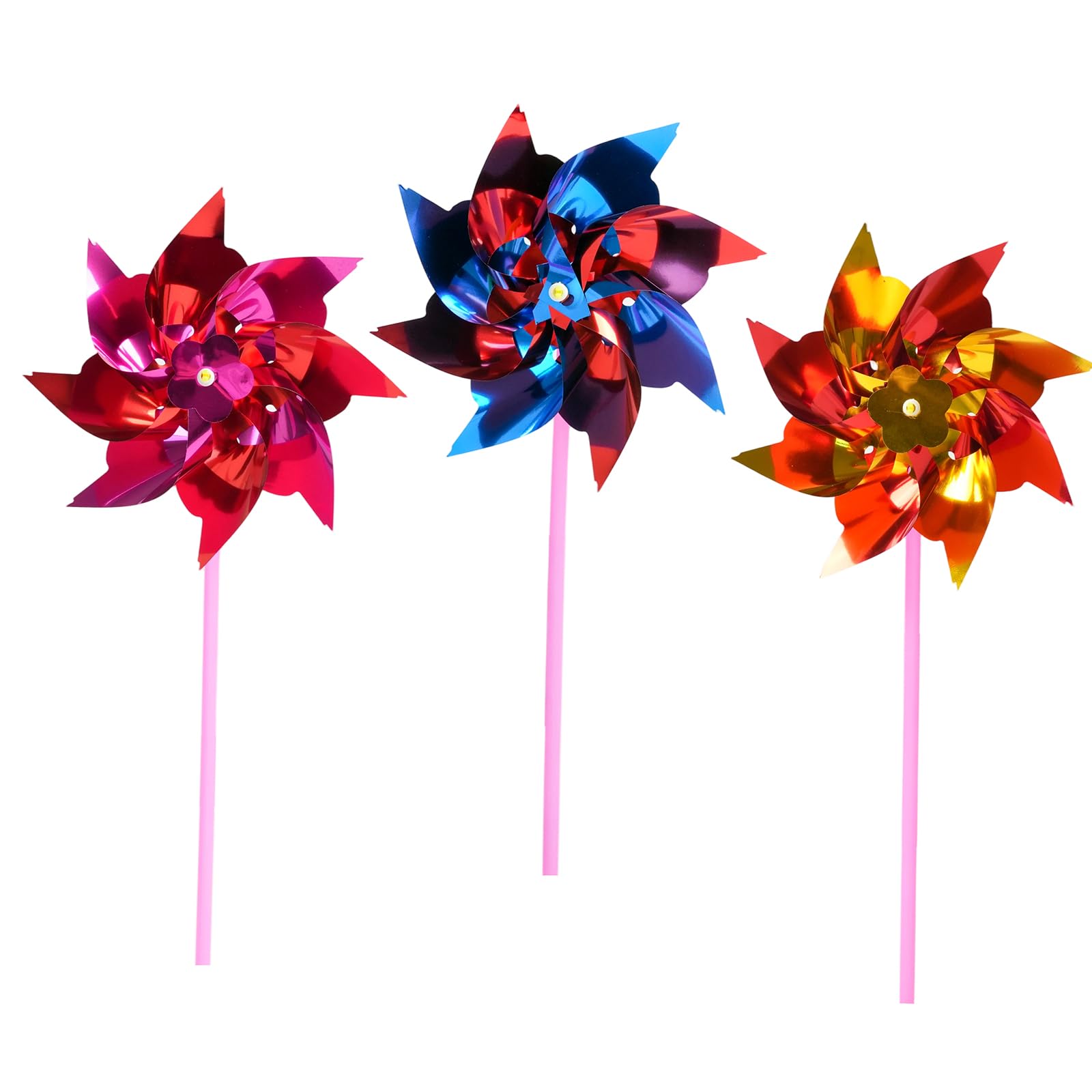 TQIOQIY 30 Pack Rainbow Pinwheels Bulk for Yard Garden, Plastic Pinwheel Windmill Kids Outdoor Party Decor, DIY Garden Wind Spinners Lawn Decoration, Pink Red Blue Yellow Orange Assorted