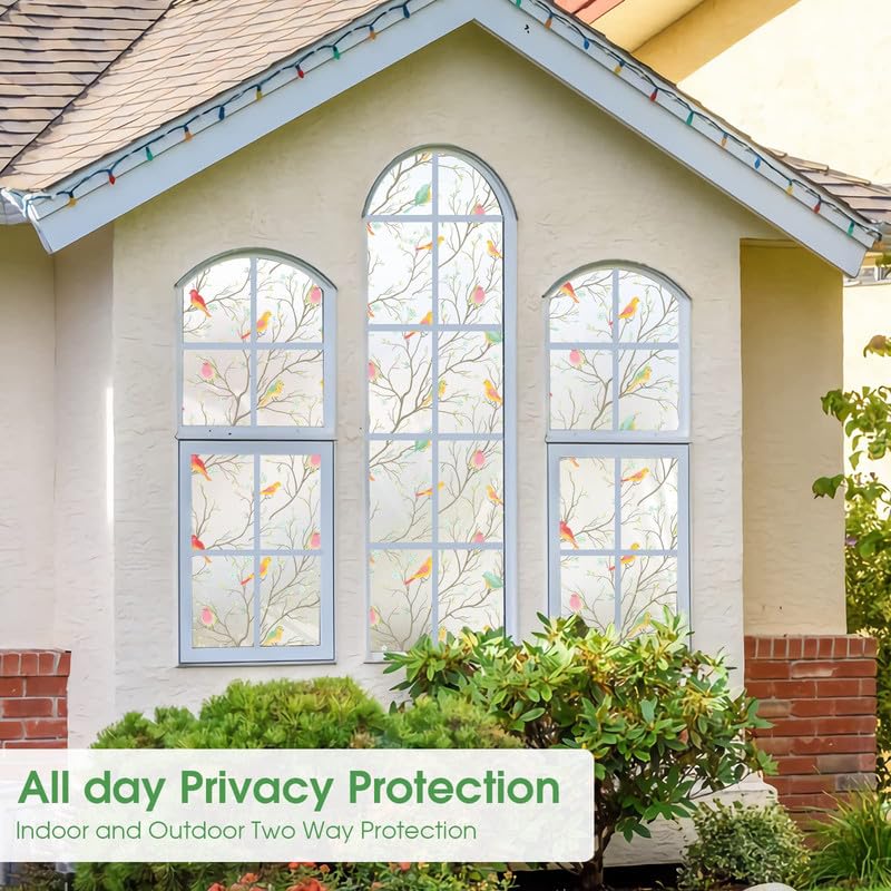Image of Decorative Glass Film Window Film for Glass Film for Windows Privacy - Bird16 X 36 Inchs