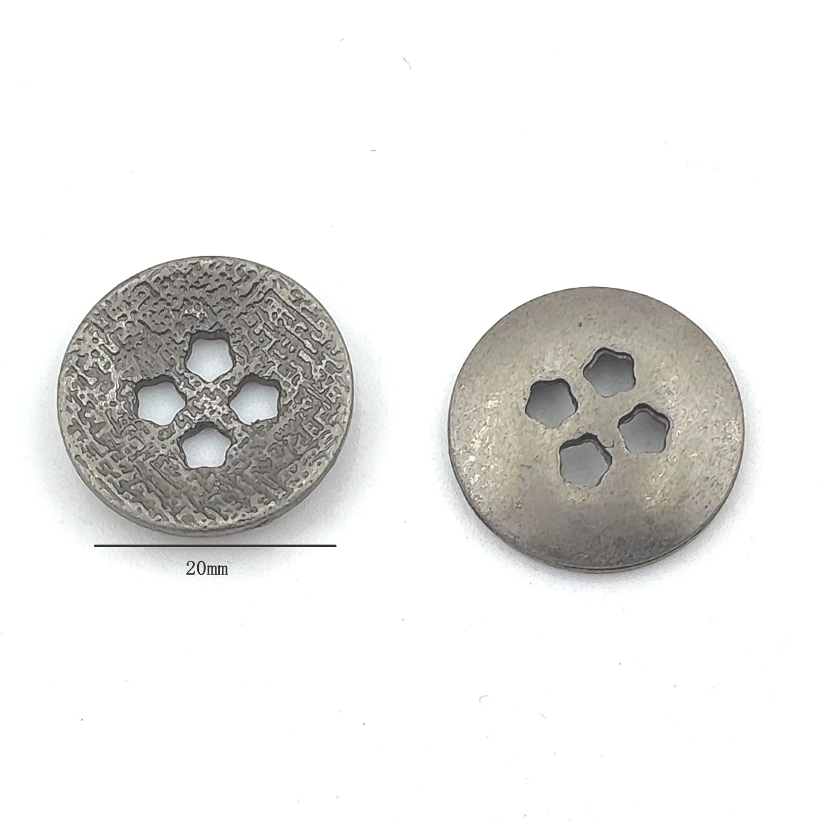 RECHERE 12-Pack Vintage Metal Buttons — 4-Hole, 15mm, Antique Bronze, For Sewing & Crafts - View #5