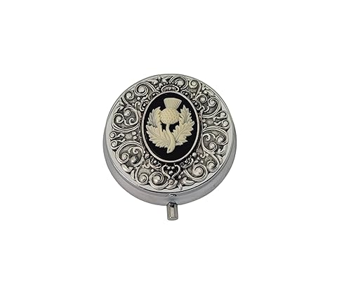 Handmade Silver Thistle Cameo Pill Box