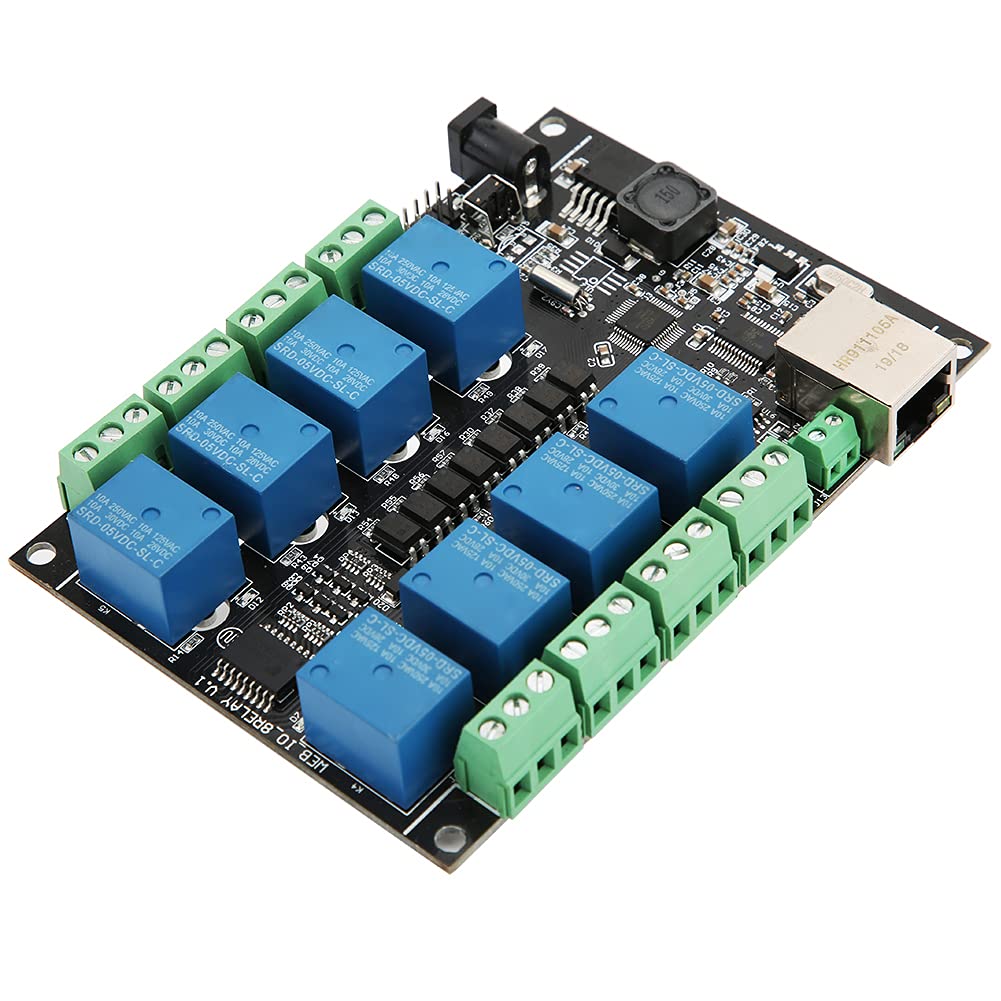 FTVOGUE Moduł Sterujący PLC RJ45 Karta Przekaźników Sieciowych 8-kanałowy