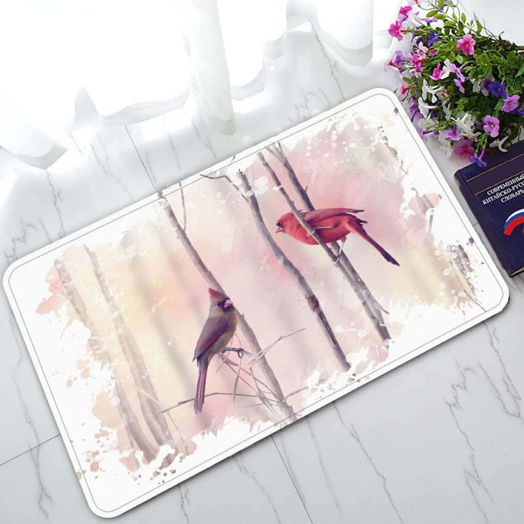 Tapis entrée extérieur oiseau paillasson robuste faune