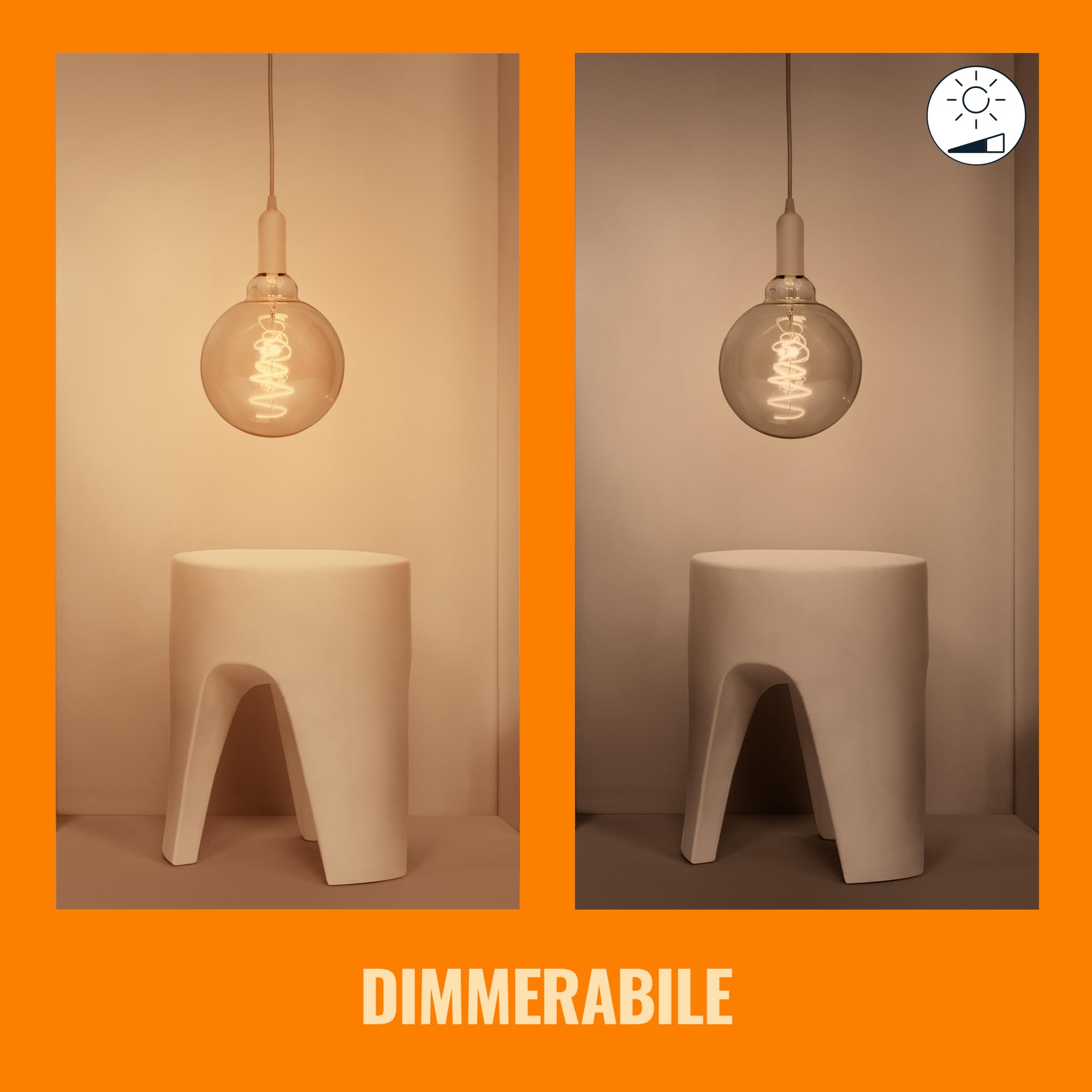 WiZ Lampadina Globo Smart LED WiFi, Luce Bianca da Calda a Fredda, Filamento Ambrata, E27, equivalente a 25W, Tecnologia SpaceSense, Controllo Vocale (Alexa, Apple HomeKit, Google Home)
