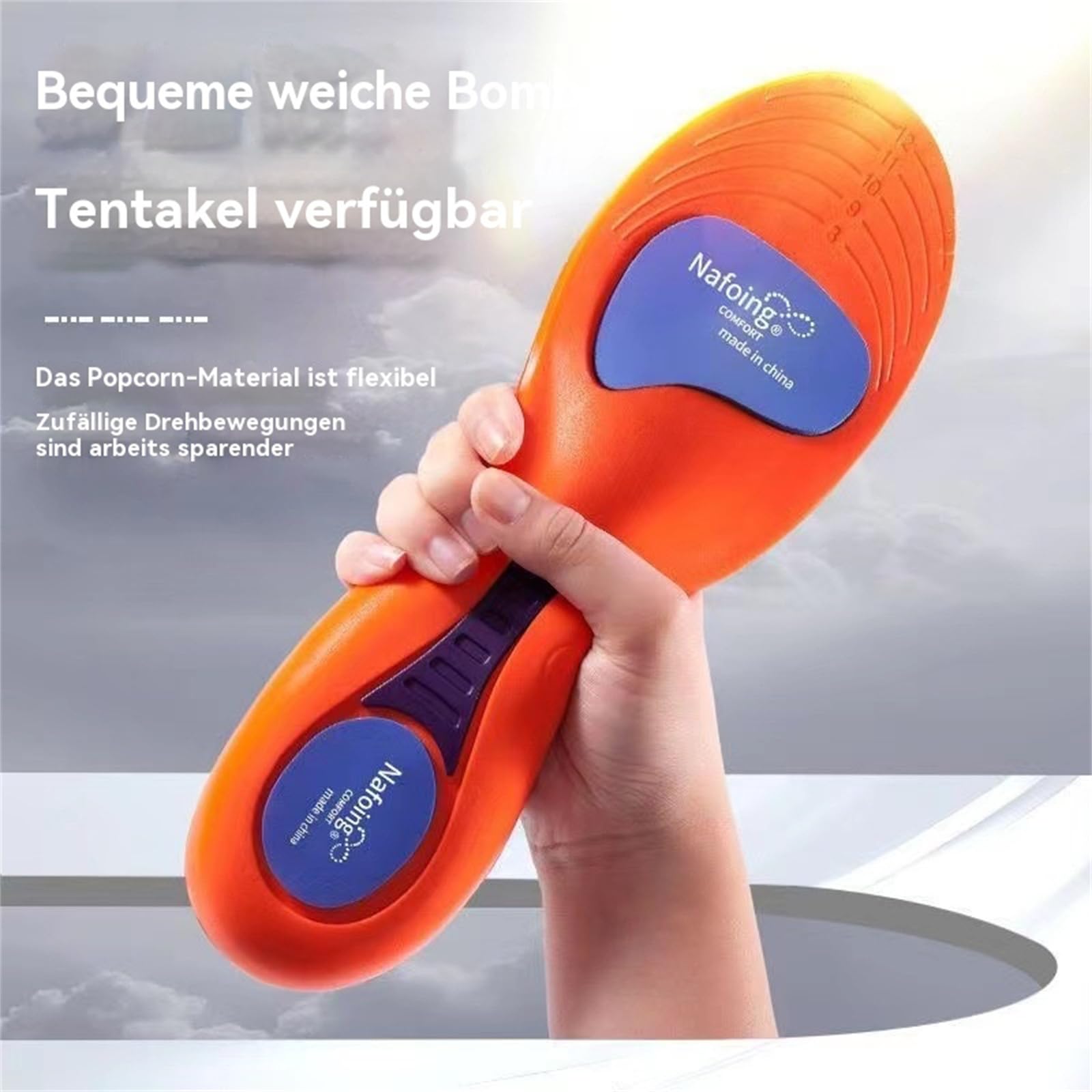 Comfysole, Comfysole Original, plantilla para fascitis plantar, plantillas ortopédicas cómodas, soporte para arco del pie, alivia la presión (2 pares de naranjas, 45-46)